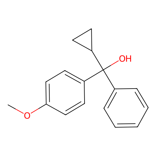 Alpha-cyclopropyl-4-methoxydiphenylmethanol structure