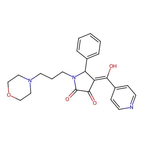 3-hydroxy-4-isonicotinoyl-1-(3-morpholinopropyl)-5-phenyl-1H-pyrrol-2(5H)-one structure