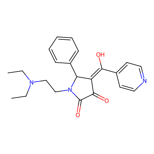 1-(2-(diethylamino)ethyl)-3-hydroxy-4-isonicotinoyl-5-phenyl-1H-pyrrol-2(5H)-one structure