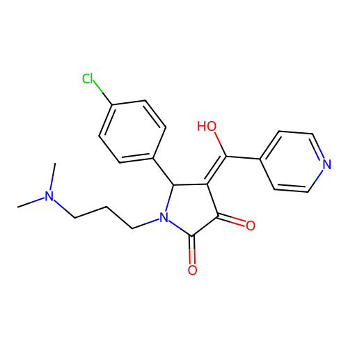 5-(4-chlorophenyl)-1-(3-(dimethylamino)propyl)-3-hydroxy-4-isonicotinoyl-1H-pyrrol-2(5H)-one structure