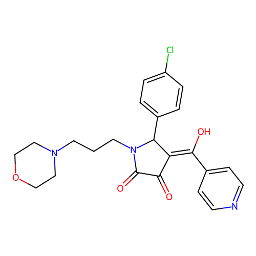 5-(4-chlorophenyl)-3-hydroxy-4-isonicotinoyl-1-(3-morpholinopropyl)-1H-pyrrol-2(5H)-one structure