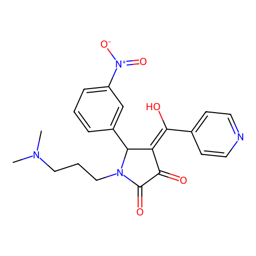 (4E)-1-[3-(dimethylamino)propyl]-4-[hydroxy(pyridin-4-yl)methylidene]-5-(3-nitrophenyl)pyrrolidine-2,3-dione structure