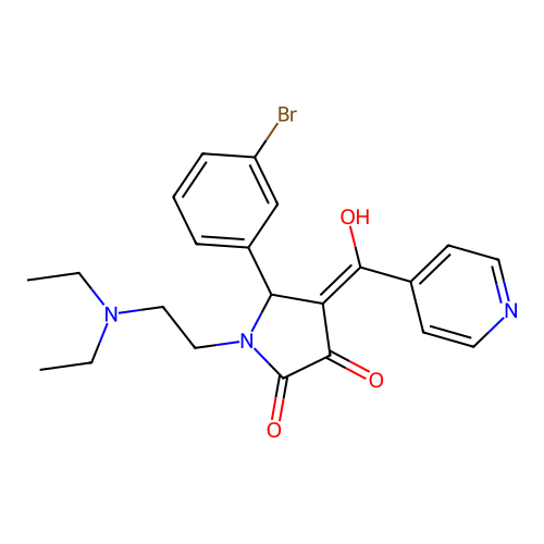 5-(3-bromophenyl)-1-(2-(diethylamino)ethyl)-3-hydroxy-4-isonicotinoyl-1H-pyrrol-2(5H)-one structure