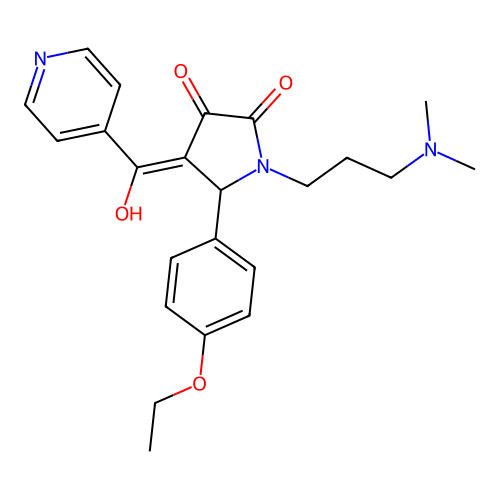 (4E)-1-[3-(dimethylamino)propyl]-5-(4-ethoxyphenyl)-4-[hydroxy(pyridin-4-yl)methylidene]pyrrolidine-2,3-dione structure
