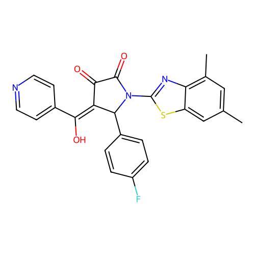 1-(4,6-dimethyl-1,3-benzothiazol-2-yl)-5-(4-fluorophenyl)-3-hydroxy-4-(pyridine-4-carbonyl)-2,5-dihydro-1H-pyrrol-2-one structure