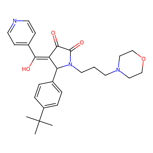 (4E)-5-(4-tert-butylphenyl)-4-[hydroxy(pyridin-4-yl)methylidene]-1-(3-morpholin-4-ylpropyl)pyrrolidine-2,3-dione structure