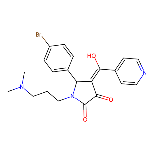 5-(4-bromophenyl)-1-(3-(dimethylamino)propyl)-3-hydroxy-4-isonicotinoyl-1H-pyrrol-2(5H)-one structure