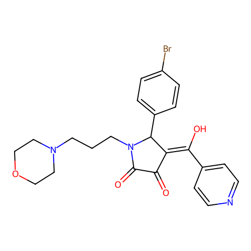 5-(4-bromophenyl)-3-hydroxy-4-isonicotinoyl-1-(3-morpholinopropyl)-1H-pyrrol-2(5H)-one structure