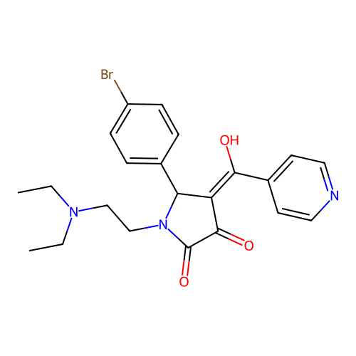 5-(4-bromophenyl)-1-(2-(diethylamino)ethyl)-3-hydroxy-4-isonicotinoyl-1H-pyrrol-2(5H)-one structure