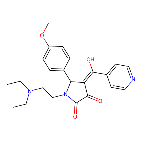 (4E)-1-(2-diethylaminoethyl)-4-[hydroxy(pyridin-4-yl)methylidene]-5-(4-methoxyphenyl)pyrrolidine-2,3-dione structure