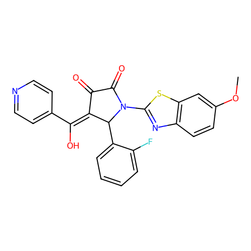 (4E)-5-(2-fluorophenyl)-4-[hydroxy(pyridin-4-yl)methylidene]-1-(6-methoxy-1,3-benzothiazol-2-yl)pyrrolidine-2,3-dione structure