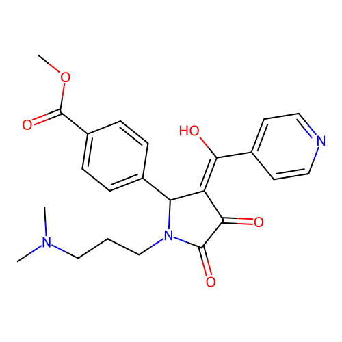 methyl 4-(1-(3-(dimethylamino)propyl)-4-hydroxy-3-isonicotinoyl-5-oxo-2,5-dihydro-1H-pyrrol-2-yl)benzoate structure