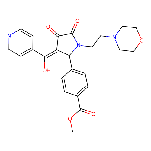 methyl 4-(4-hydroxy-3-isonicotinoyl-1-(2-morpholinoethyl)-5-oxo-2,5-dihydro-1H-pyrrol-2-yl)benzoate structure