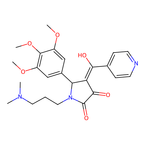 (4E)-1-[3-(dimethylamino)propyl]-4-[hydroxy(pyridin-4-yl)methylidene]-5-(3,4,5-trimethoxyphenyl)pyrrolidine-2,3-dione structure