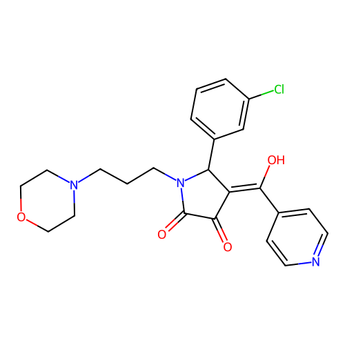 5-(3-chlorophenyl)-3-hydroxy-4-isonicotinoyl-1-(3-morpholinopropyl)-1H-pyrrol-2(5H)-one structure