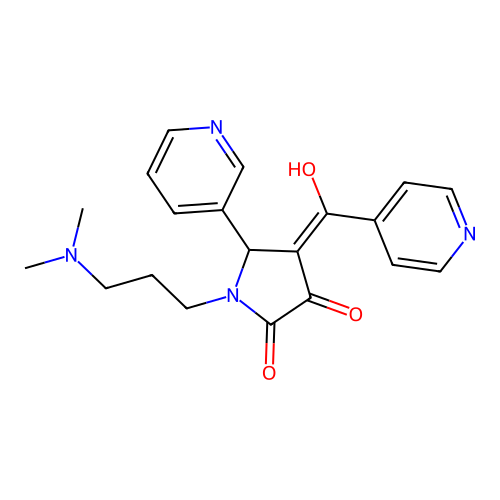 (4E)-1-[3-(dimethylamino)propyl]-4-[hydroxy(pyridin-4-yl)methylidene]-5-pyridin-3-ylpyrrolidine-2,3-dione structure