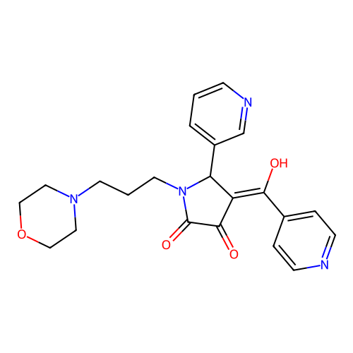 3-hydroxy-4-isonicotinoyl-1-(3-morpholinopropyl)-5-(pyridin-3-yl)-1H-pyrrol-2(5H)-one structure