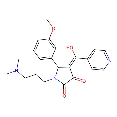 1-(3-(dimethylamino)propyl)-3-hydroxy-4-isonicotinoyl-5-(3-methoxyphenyl)-1H-pyrrol-2(5H)-one structure