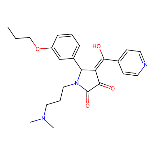 1-(3-(dimethylamino)propyl)-3-hydroxy-4-isonicotinoyl-5-(3-propoxyphenyl)-1H-pyrrol-2(5H)-one structure