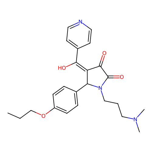 (4E)-1-[3-(dimethylamino)propyl]-4-[hydroxy(pyridin-4-yl)methylidene]-5-(4-propoxyphenyl)pyrrolidine-2,3-dione structure