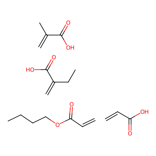 Ethyl acrylate, butyl acrylate, acrylic acid, methacrylic acid polymer structure