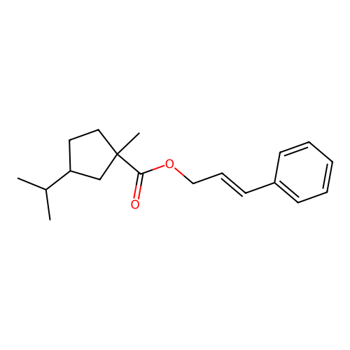 [(E)-3-phenylprop-2-enyl] 1-methyl-3-propan-2-ylcyclopentane-1-carboxylate structure