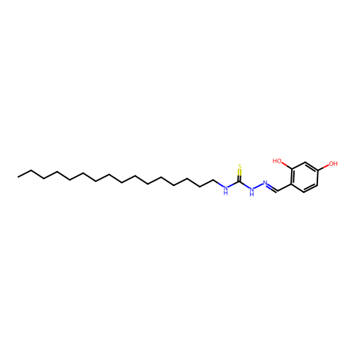 Hydrazinecarbothioamide,2-[(2,4-dihydroxyphenyl)methylene]-n-hexadecyl- structure