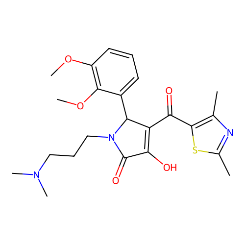 2-(2,3-dimethoxyphenyl)-1-[3-(dimethylamino)propyl]-3-(2,4-dimethyl-1,3-thiazole-5-carbonyl)-4-hydroxy-2H-pyrrol-5-one structure