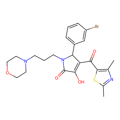 2-(3-bromophenyl)-3-(2,4-dimethyl-1,3-thiazole-5-carbonyl)-4-hydroxy-1-(3-morpholin-4-ylpropyl)-2H-pyrrol-5-one structure