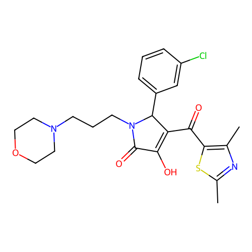 2-(3-chlorophenyl)-3-(2,4-dimethyl-1,3-thiazole-5-carbonyl)-4-hydroxy-1-(3-morpholin-4-ylpropyl)-2H-pyrrol-5-one structure
