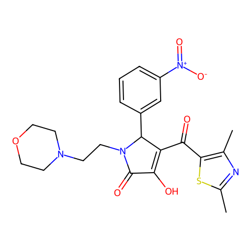 3-(2,4-dimethyl-1,3-thiazole-5-carbonyl)-4-hydroxy-1-(2-morpholin-4-ylethyl)-2-(3-nitrophenyl)-2H-pyrrol-5-one structure