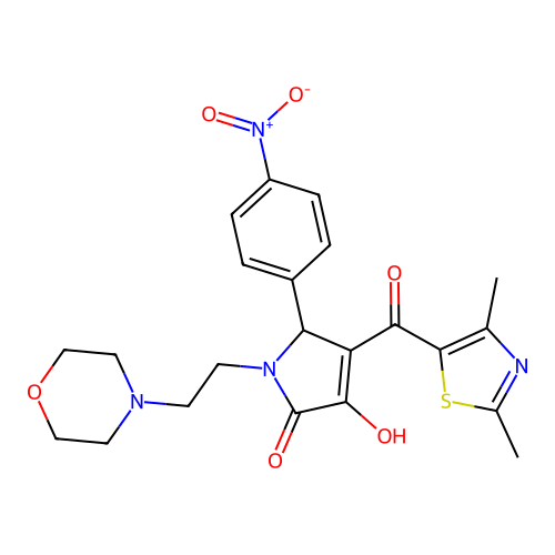 3-(2,4-dimethyl-1,3-thiazole-5-carbonyl)-4-hydroxy-1-(2-morpholin-4-ylethyl)-2-(4-nitrophenyl)-2H-pyrrol-5-one structure