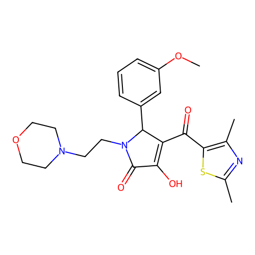3-(2,4-dimethyl-1,3-thiazole-5-carbonyl)-4-hydroxy-2-(3-methoxyphenyl)-1-(2-morpholin-4-ylethyl)-2H-pyrrol-5-one structure