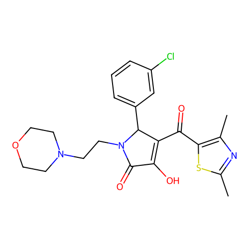 2-(3-chlorophenyl)-3-(2,4-dimethyl-1,3-thiazole-5-carbonyl)-4-hydroxy-1-(2-morpholin-4-ylethyl)-2H-pyrrol-5-one structure