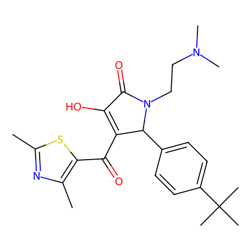 2-(4-tert-butylphenyl)-1-(2-dimethylaminoethyl)-3-(2,4-dimethyl-1,3-thiazole-5-carbonyl)-4-hydroxy-2H-pyrrol-5-one structure
