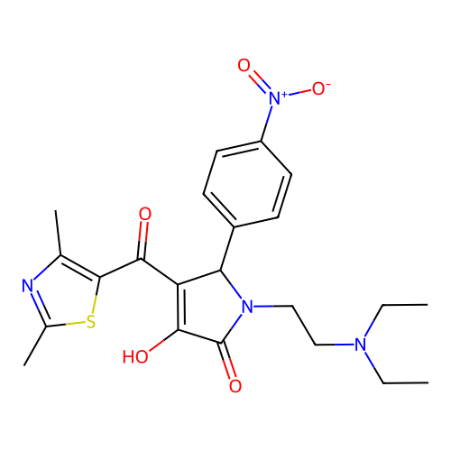 1-(2-(diethylamino)ethyl)-4-(2,4-dimethylthiazole-5-carbonyl)-3-hydroxy-5-(4-nitrophenyl)-1H-pyrrol-2(5H)-one structure