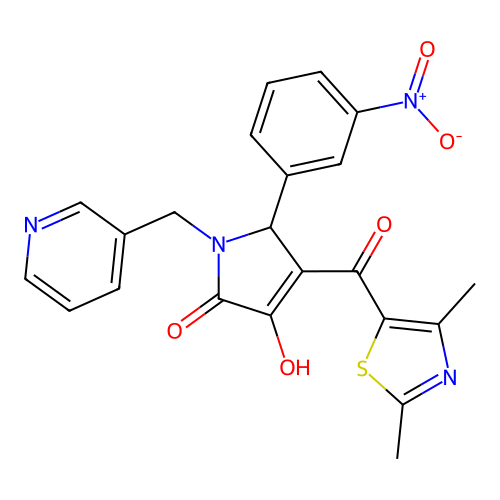 3-(2,4-dimethyl-1,3-thiazole-5-carbonyl)-4-hydroxy-2-(3-nitrophenyl)-1-(pyridin-3-ylmethyl)-2H-pyrrol-5-one structure