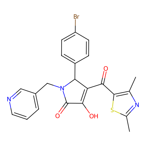 2-(4-bromophenyl)-3-(2,4-dimethyl-1,3-thiazole-5-carbonyl)-4-hydroxy-1-(pyridin-3-ylmethyl)-2H-pyrrol-5-one structure