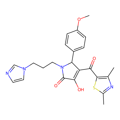 1-(3-(1H-imidazol-1-yl)propyl)-4-(2,4-dimethylthiazole-5-carbonyl)-3-hydroxy-5-(4-methoxyphenyl)-1H-pyrrol-2(5H)-one structure