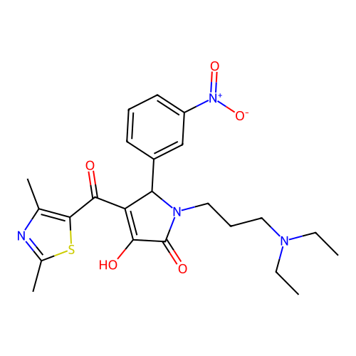 1-(3-(diethylamino)propyl)-4-(2,4-dimethylthiazole-5-carbonyl)-3-hydroxy-5-(3-nitrophenyl)-1H-pyrrol-2(5H)-one structure