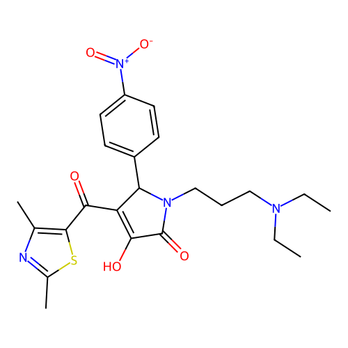 1-(3-(diethylamino)propyl)-4-(2,4-dimethylthiazole-5-carbonyl)-3-hydroxy-5-(4-nitrophenyl)-1H-pyrrol-2(5H)-one structure