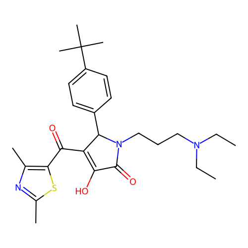 2-(4-tert-butylphenyl)-1-[3-(diethylamino)propyl]-3-(2,4-dimethyl-1,3-thiazole-5-carbonyl)-4-hydroxy-2H-pyrrol-5-one structure