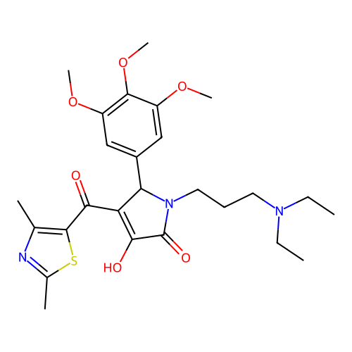 1-(3-(diethylamino)propyl)-4-(2,4-dimethylthiazole-5-carbonyl)-3-hydroxy-5-(3,4,5-trimethoxyphenyl)-1H-pyrrol-2(5H)-one structure