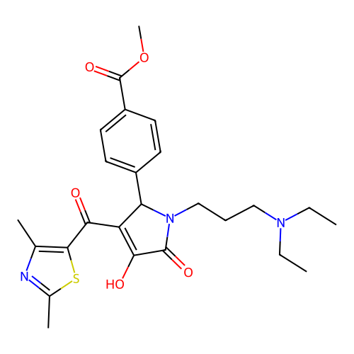 methyl 4-(1-(3-(diethylamino)propyl)-3-(2,4-dimethylthiazole-5-carbonyl)-4-hydroxy-5-oxo-2,5-dihydro-1H-pyrrol-2-yl)benzoate structure