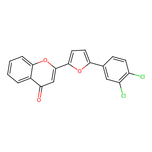 2-[5-(3,4-Dichlorophenyl)-2-furyl]chromen-4-one structure