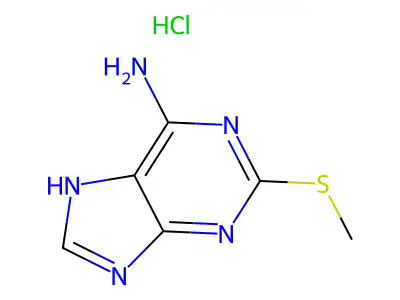 9H-Purin-6-amine, 2-(methylthio)-, hydrochloride (1:1) structure
