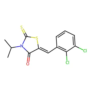 (Z)-5-(2,3-dichlorobenzylidene)-3-isopropyl-2-thioxothiazolidin-4-one structure