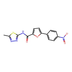 N-(5-methyl-1,3,4-thiadiazol-2-yl)-5-(4-nitrophenyl)furan-2-carboxamide structure