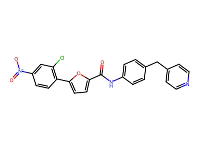 5-(2-chloro-4-nitrophenyl)-N-[4-(pyridin-4-ylmethyl)phenyl]furan-2-carboxamide structure