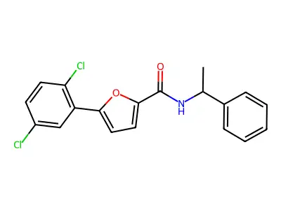 5-(2,5-dichlorophenyl)-N-(1-phenylethyl)furan-2-carboxamide structure